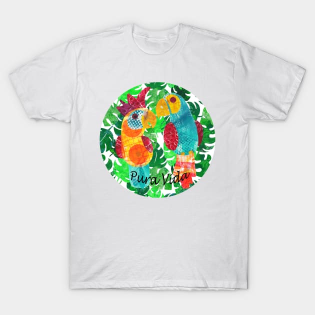 Pura vida - colorful parrot and cockatoo T-Shirt by kittyvdheuvel